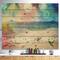 Designart - Colorful Serenity Tropical Beach - Seashore Print on Natural Pine Wood